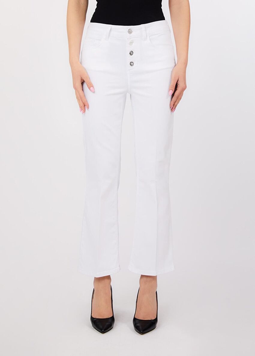 Düğmeli Denim Pantolon