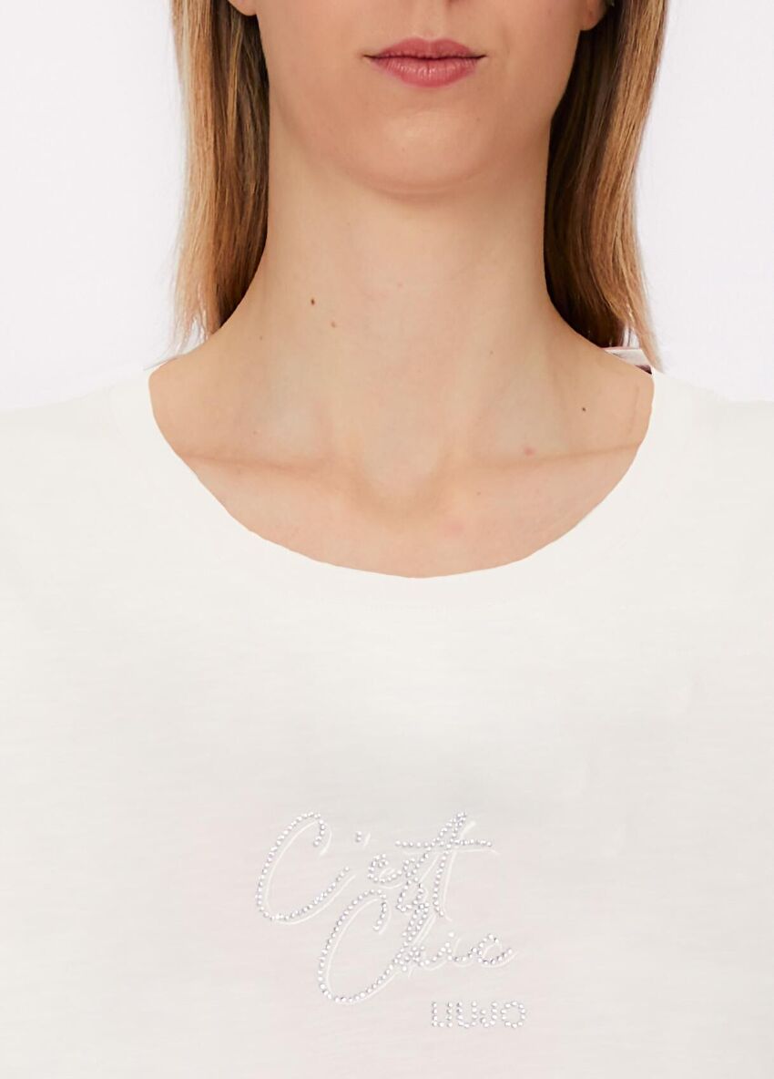 Beyaz Kısa Kollu Moda Tişört