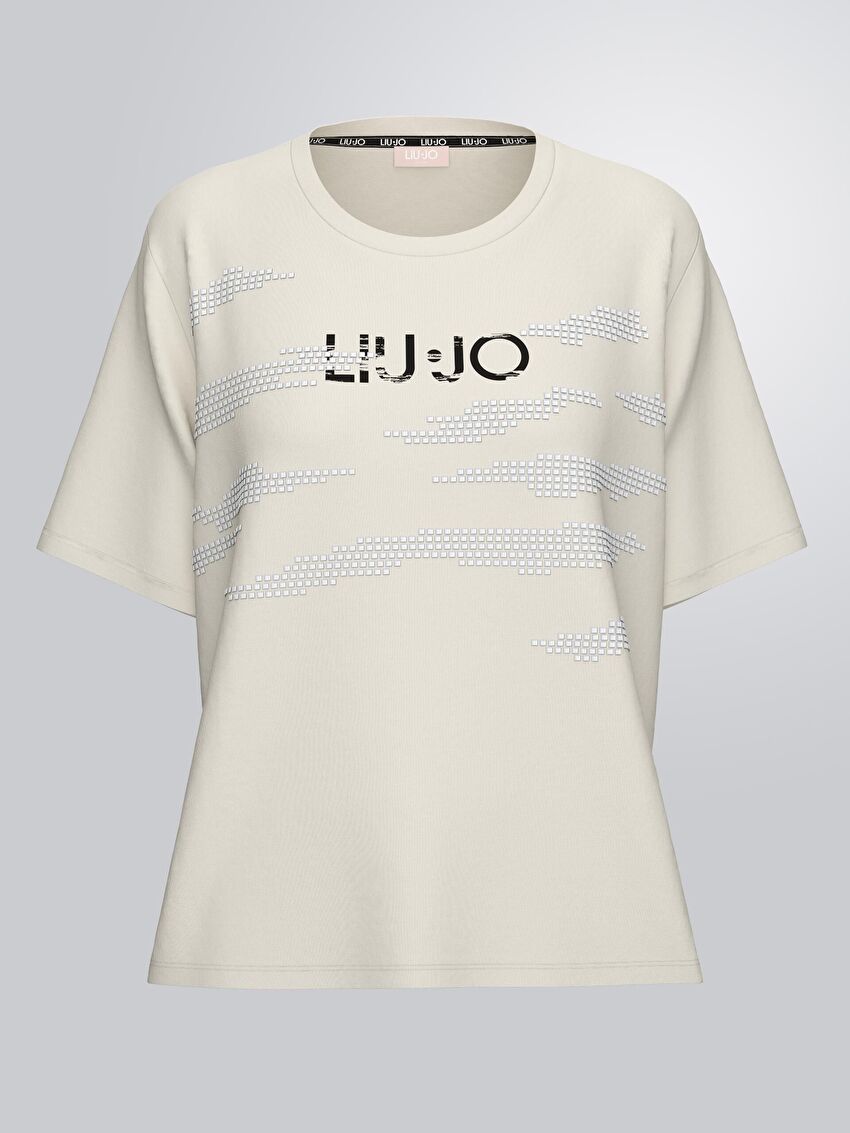 Beyaz Kısa Kollu Moda Tişört