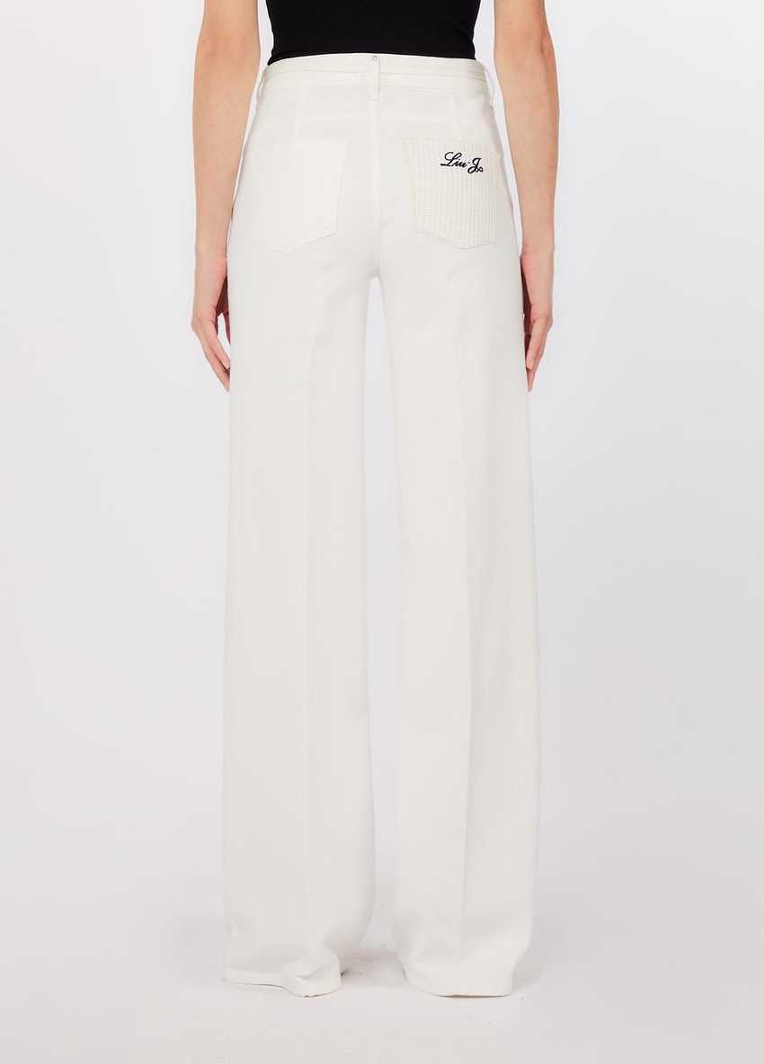 Beyaz Yüksek Bel Flare Denim Pantolon