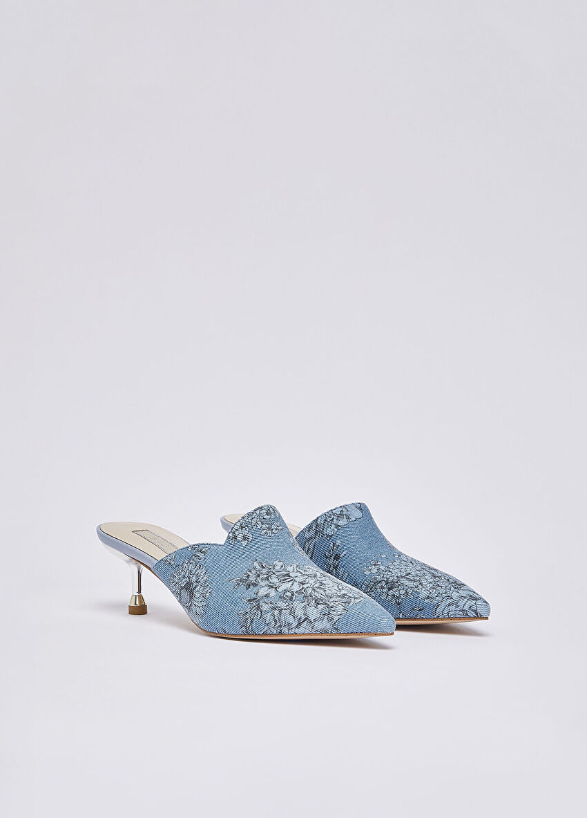 Denim Topuklu Terlik