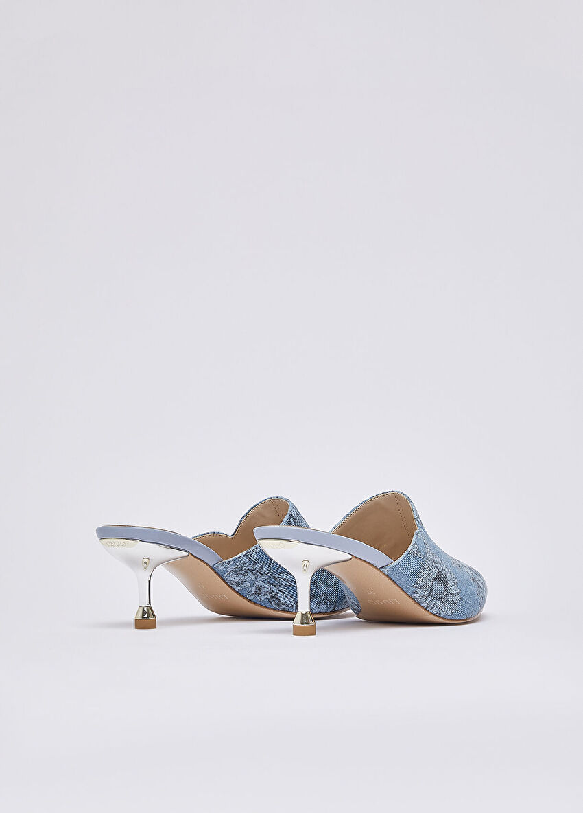 Denim Topuklu Terlik