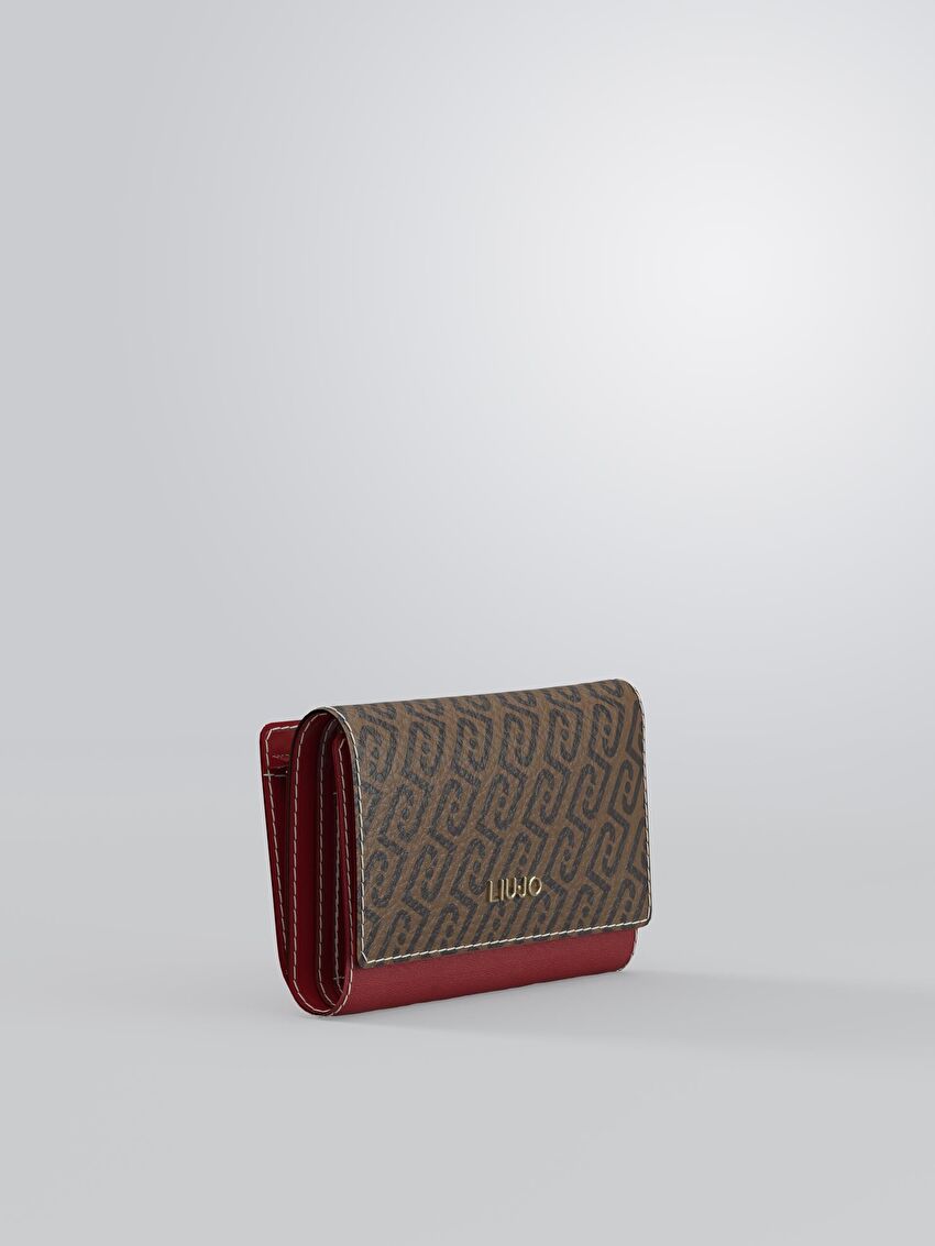 Kahve/Kırmızı Trifold Cüzdan