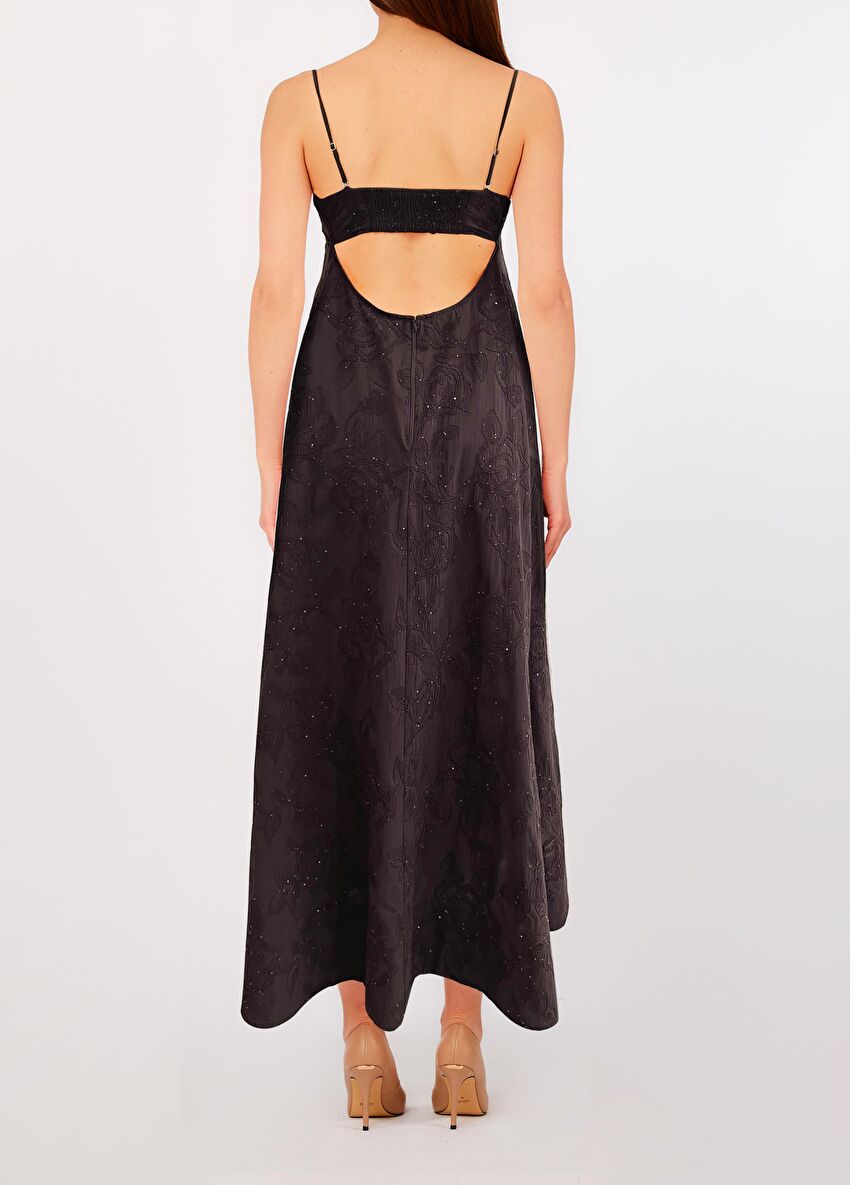 Kahverengi Nav Birleşik Elbise