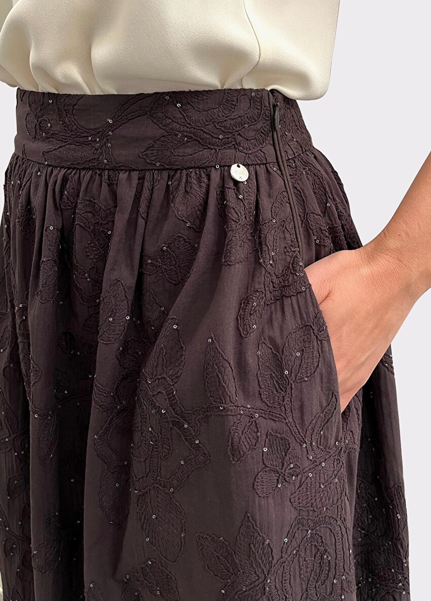 Kahverengi Nav Uzun Etek