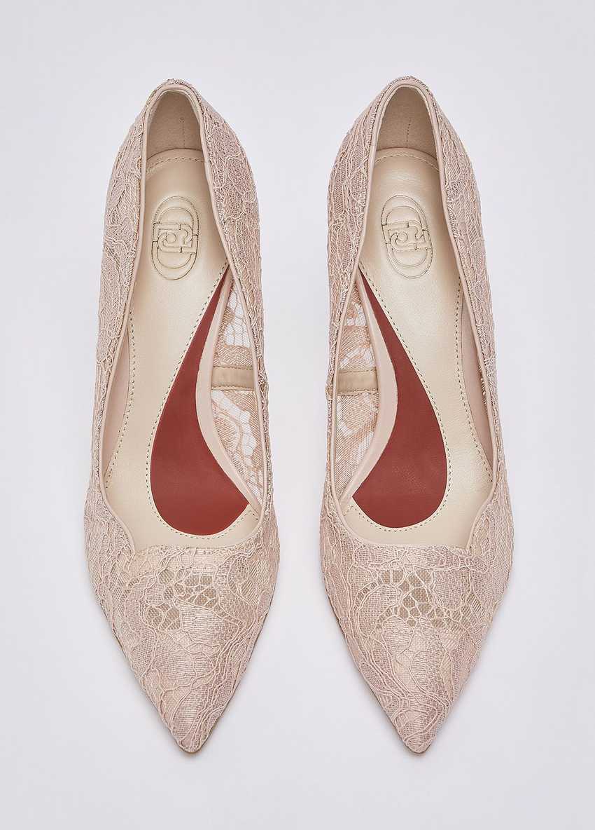 Blush (Pudra) Dantelli Dekolte Ayakkabı