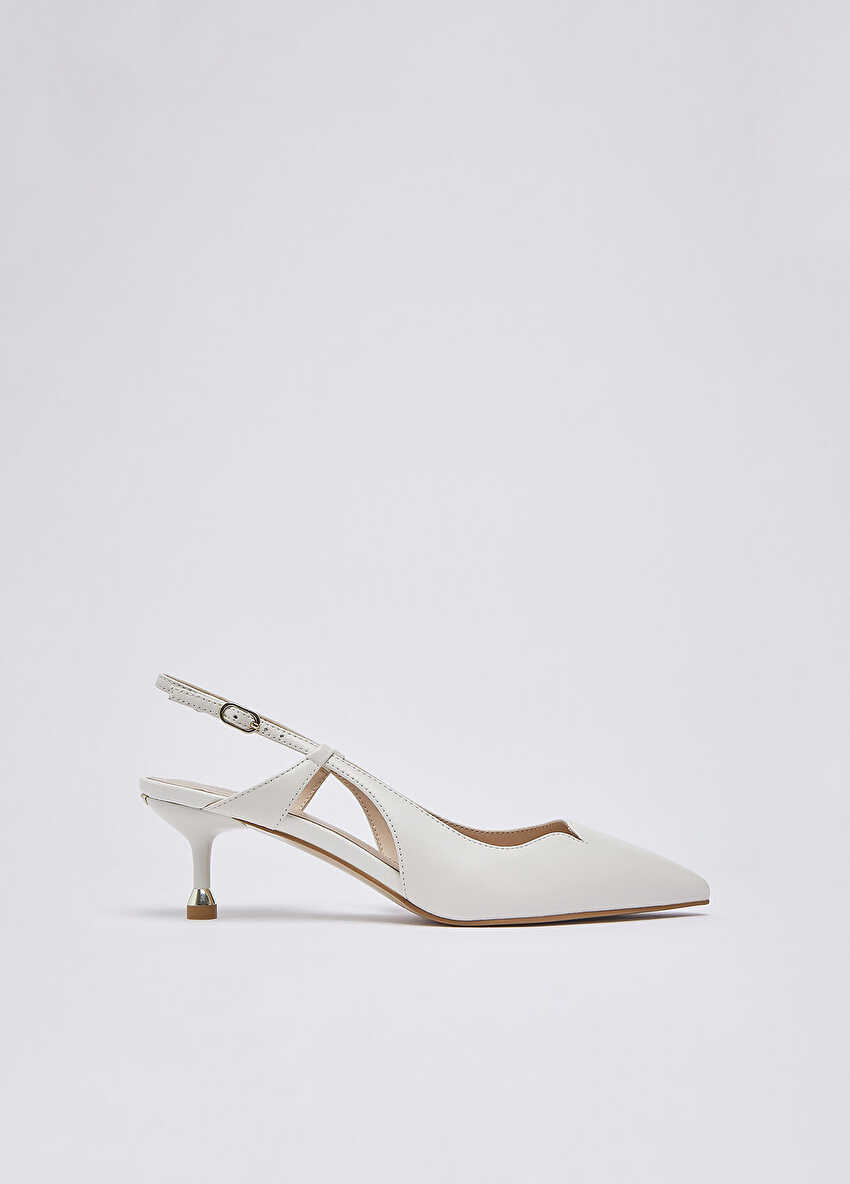 Süt Beyazı Nappa Slingback