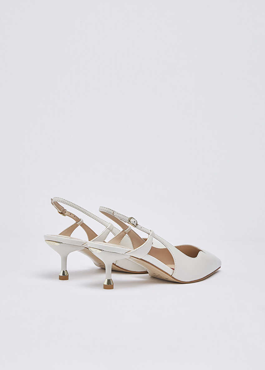 Süt Beyazı Nappa Slingback