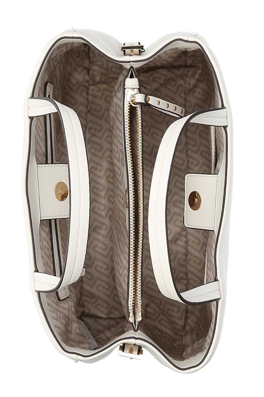 Krem Orta Boy Satchel Çanta