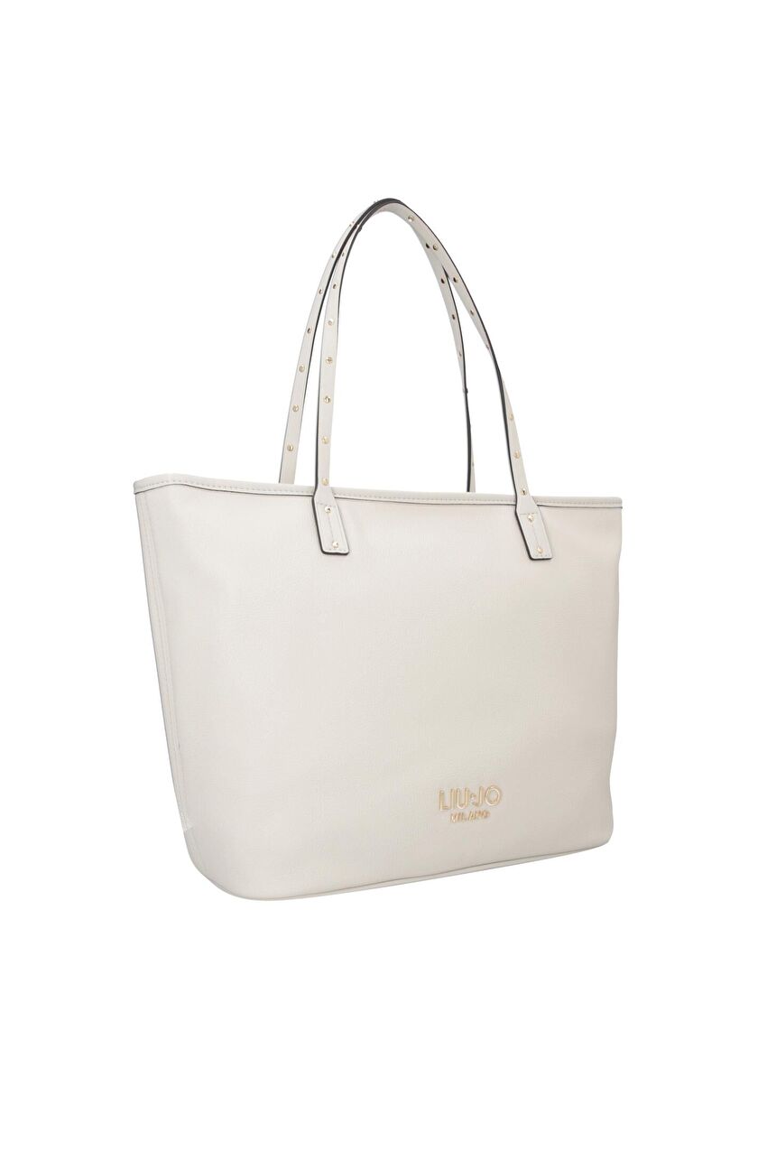 Krem Orta Boy Tote Çanta