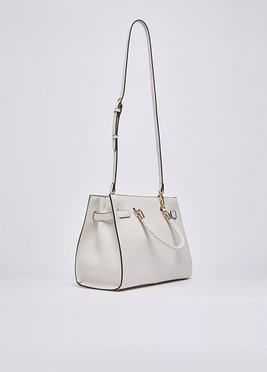 Krem Orta Boy Tote Çanta