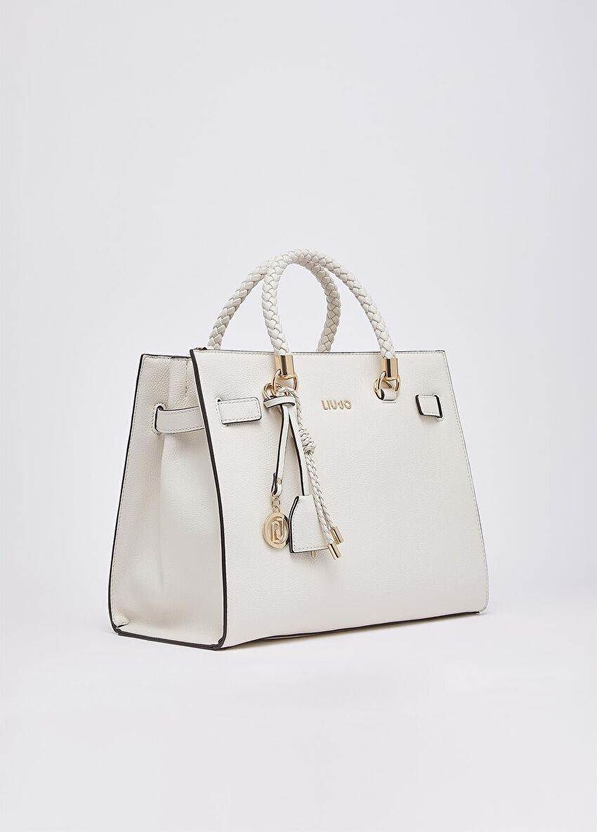 Krem Orta Boy Tote Çanta