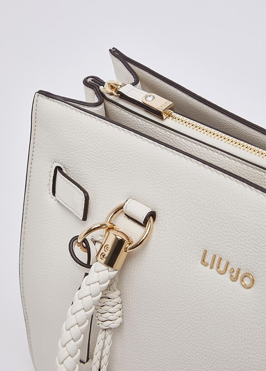 Krem Orta Boy Tote Çanta