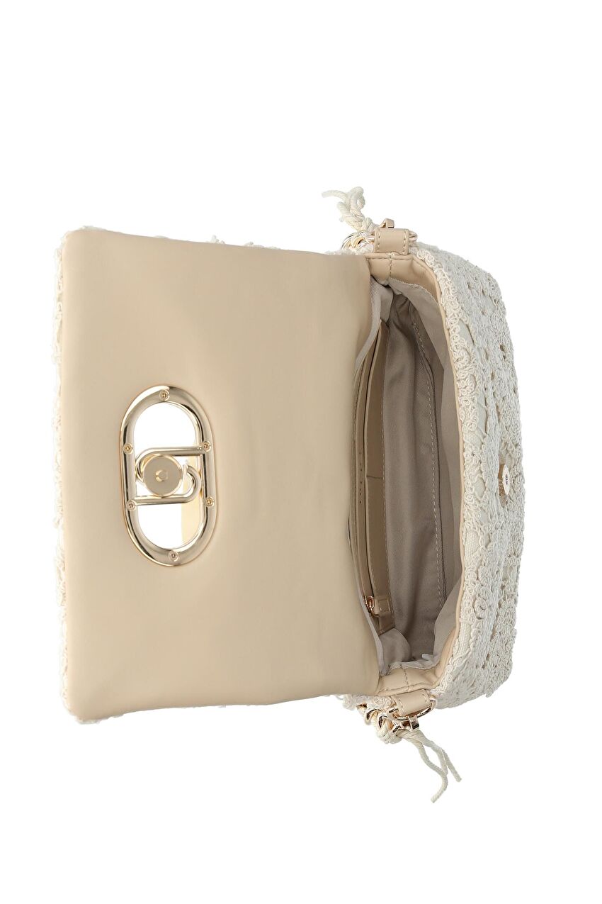 Krem Orta Boy Çapraz Çanta