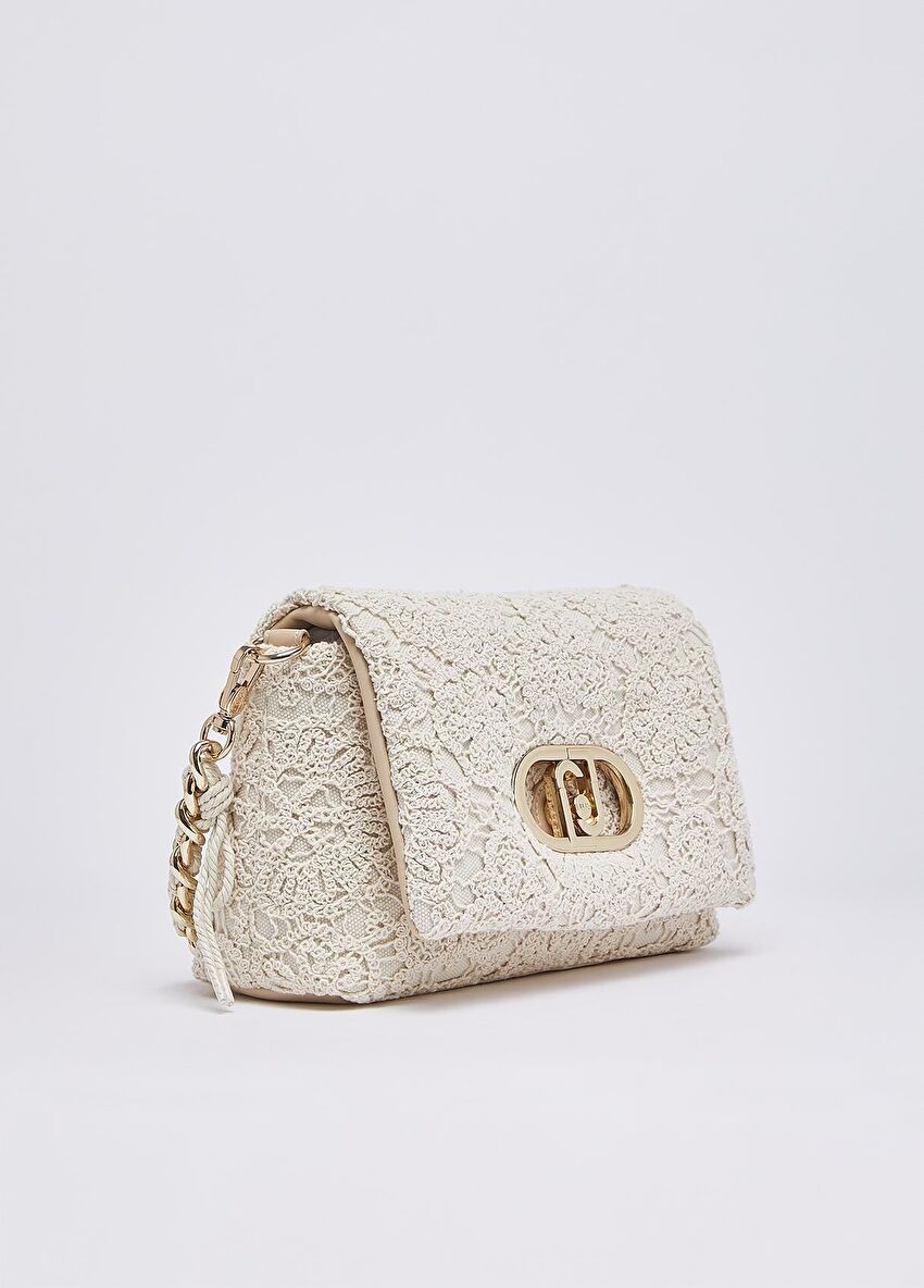 Krem Orta Boy Çapraz Çanta