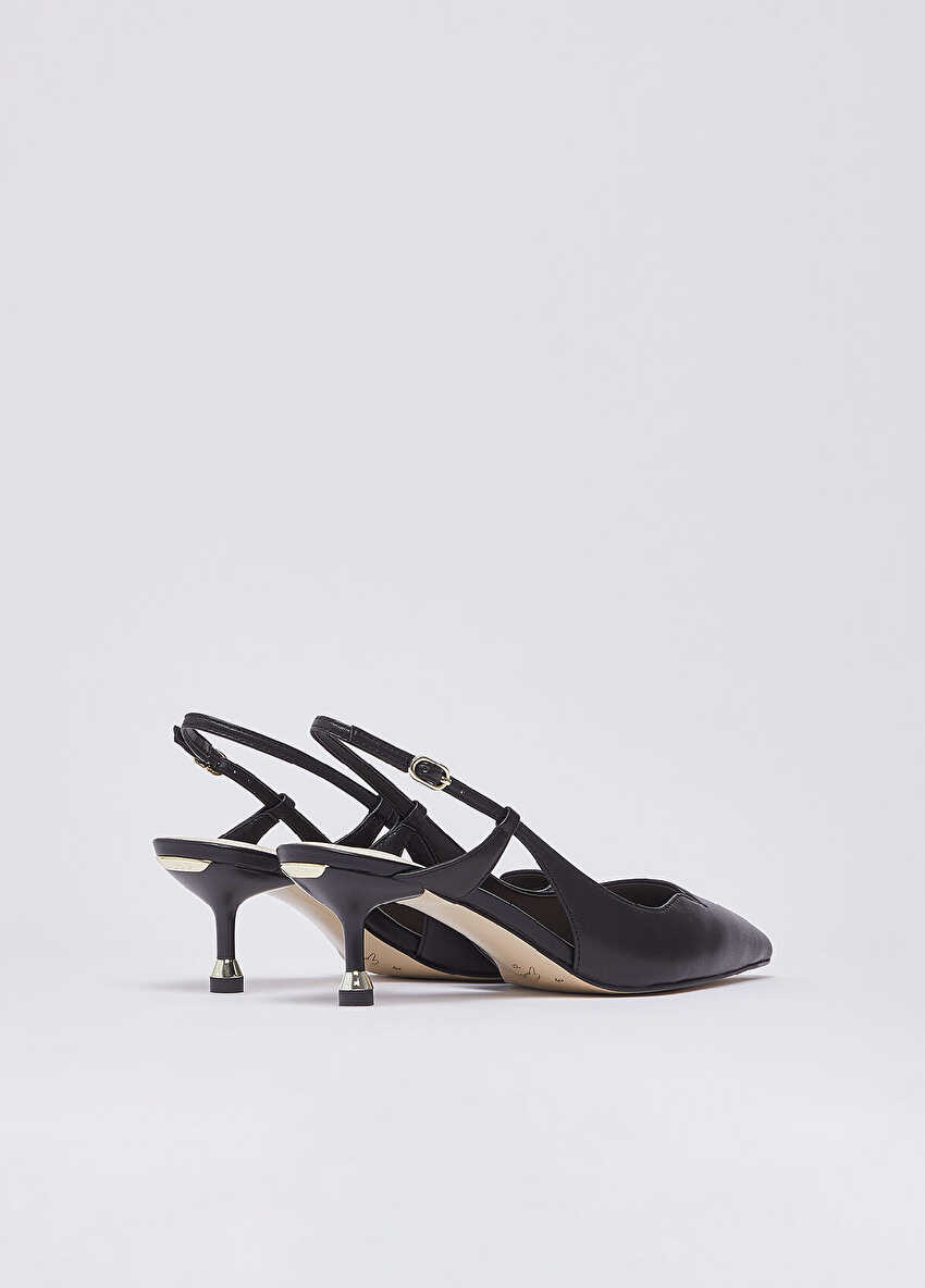 Siyah Nappa Slingback