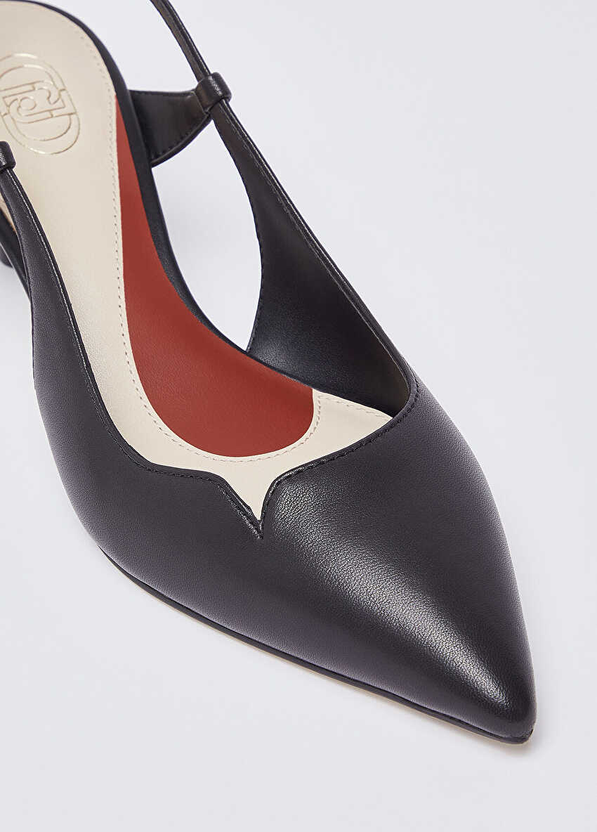 Siyah Nappa Slingback