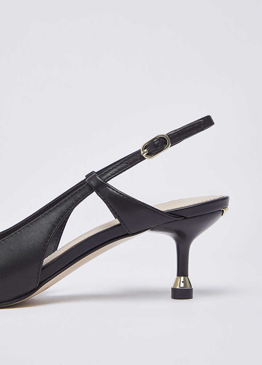 Siyah Nappa Slingback