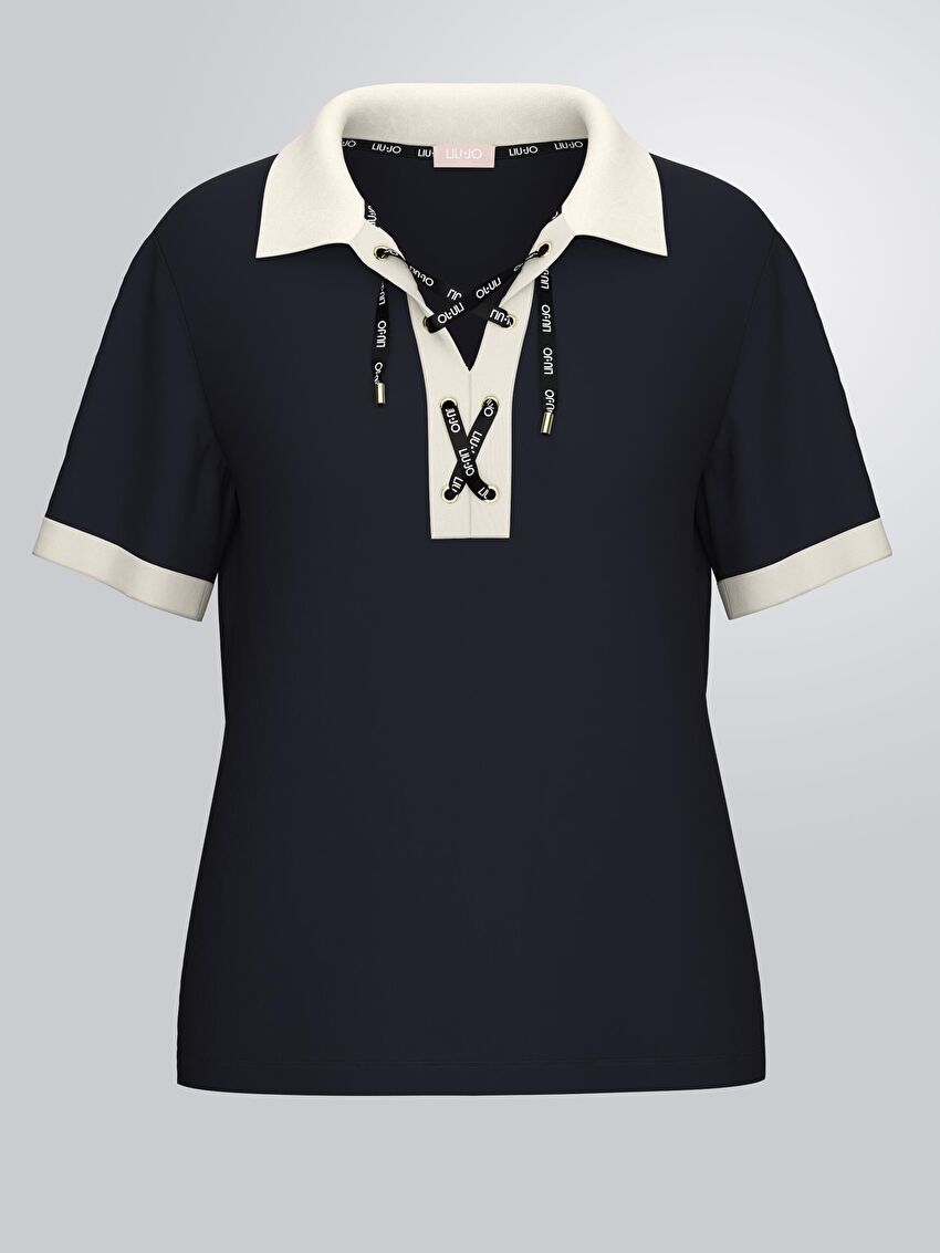 Bağcıklı Polo Yaka Tişört