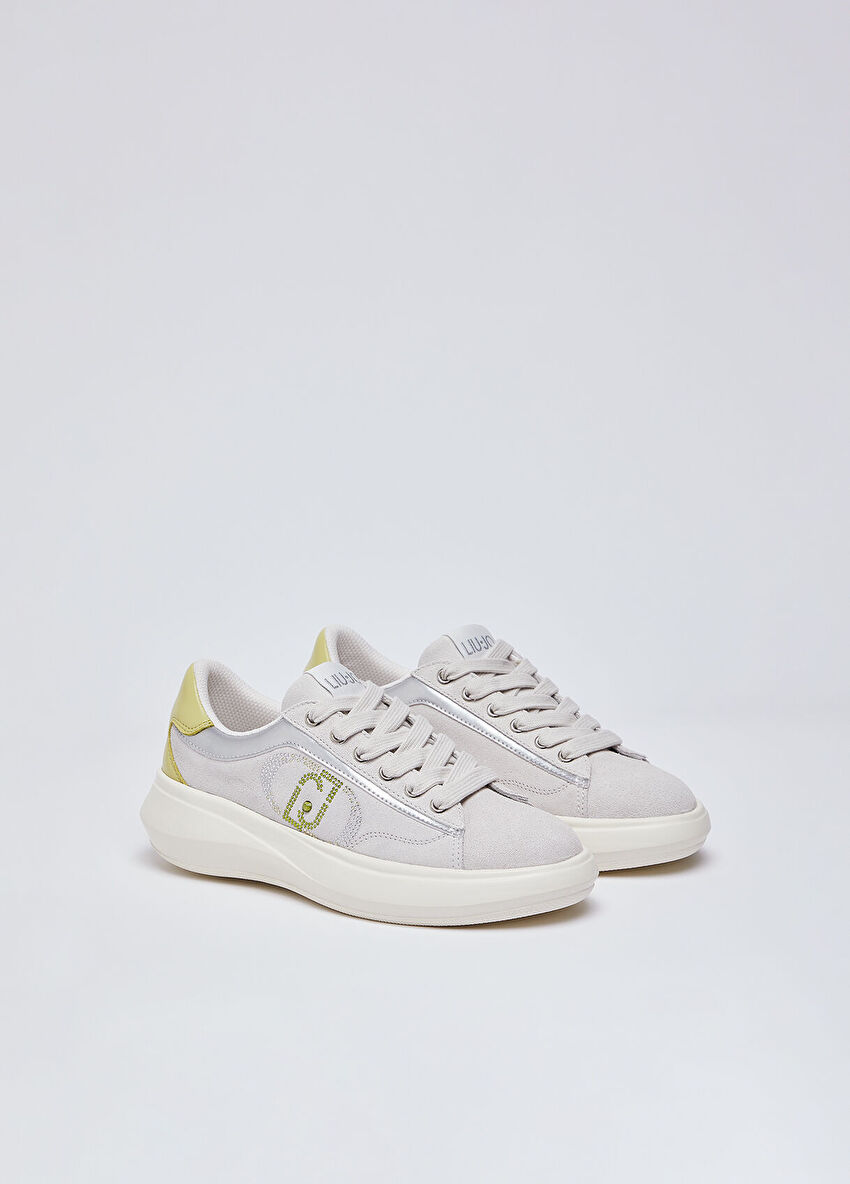 Kırık Beyaz Citronette Süet Metalik Sneaker