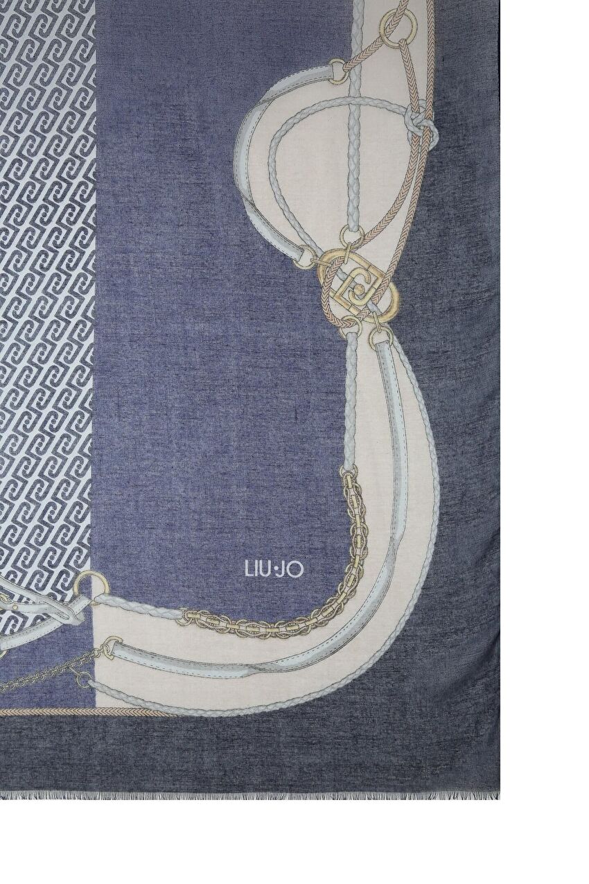 Mavi Metal Detaylı Stola