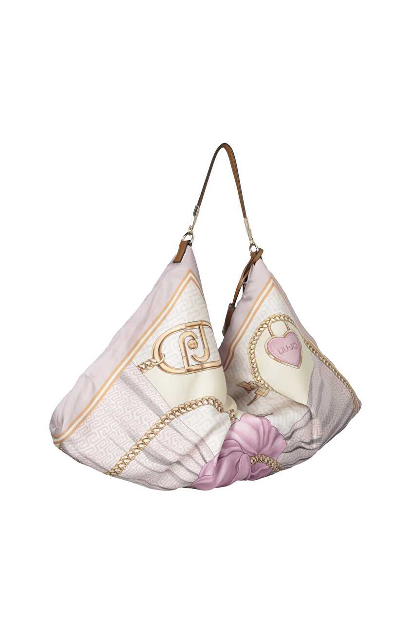 Pembe / Metalik Fular Detaylı Çanta