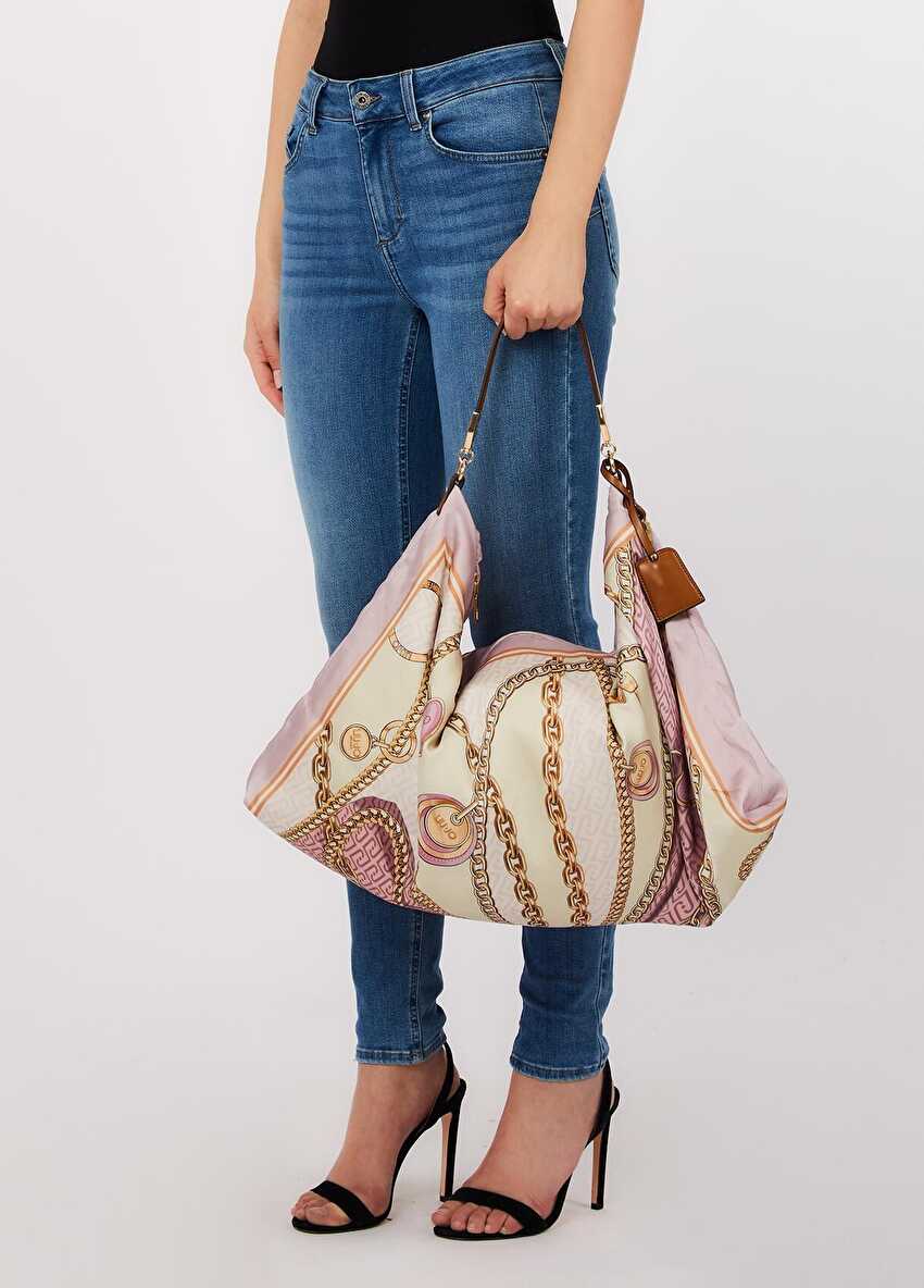 Pembe / Metalik Fular Detaylı Çanta