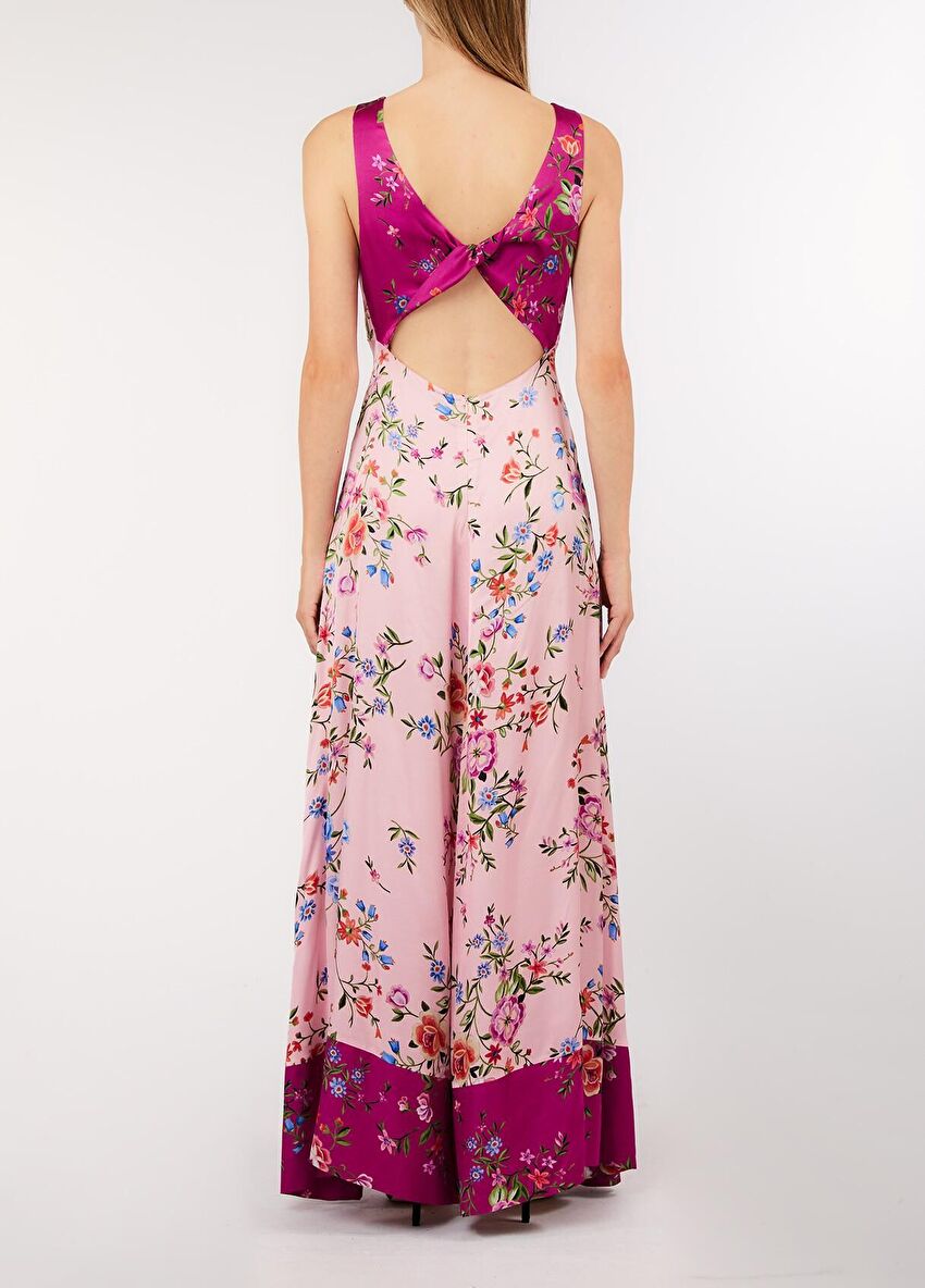 Pembe / Turuncu Patch Detaylı Elbise