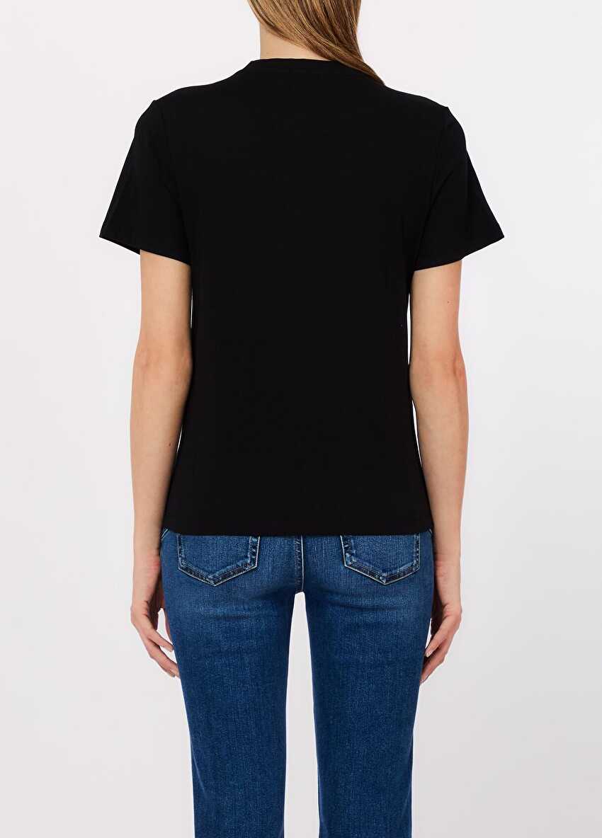 Siyah Kısa Kollu Moda Tişört