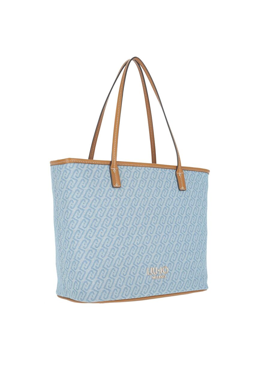 Soluk Mavi Orta Boy Tote Çanta