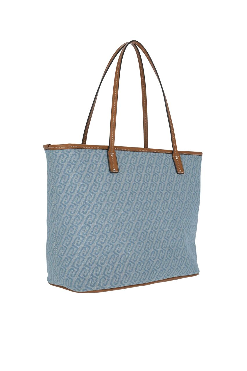Soluk Mavi Orta Boy Tote Çanta