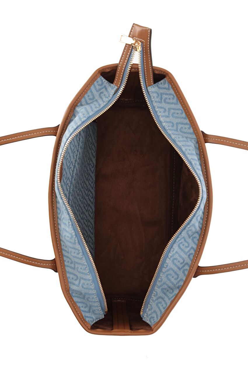 Soluk Mavi Orta Boy Tote Çanta