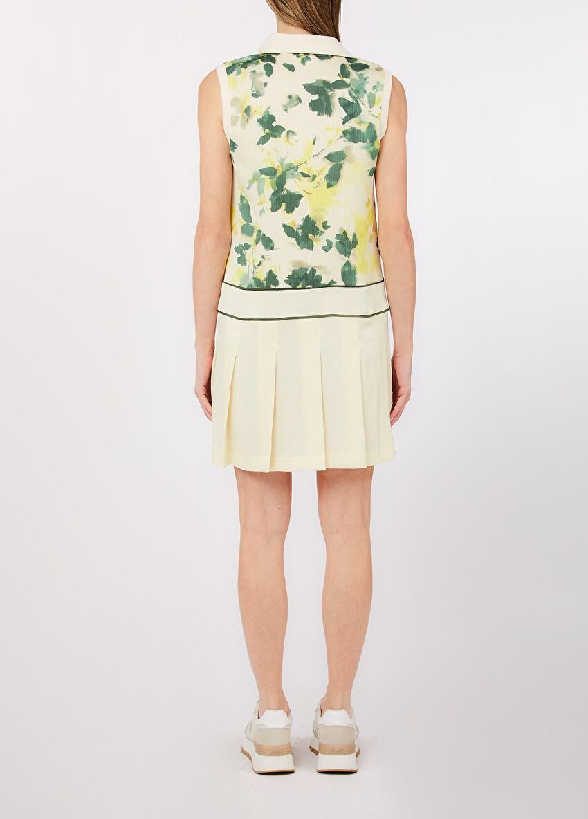 Yeşil / Beyaz Birleşik Nav Elbise