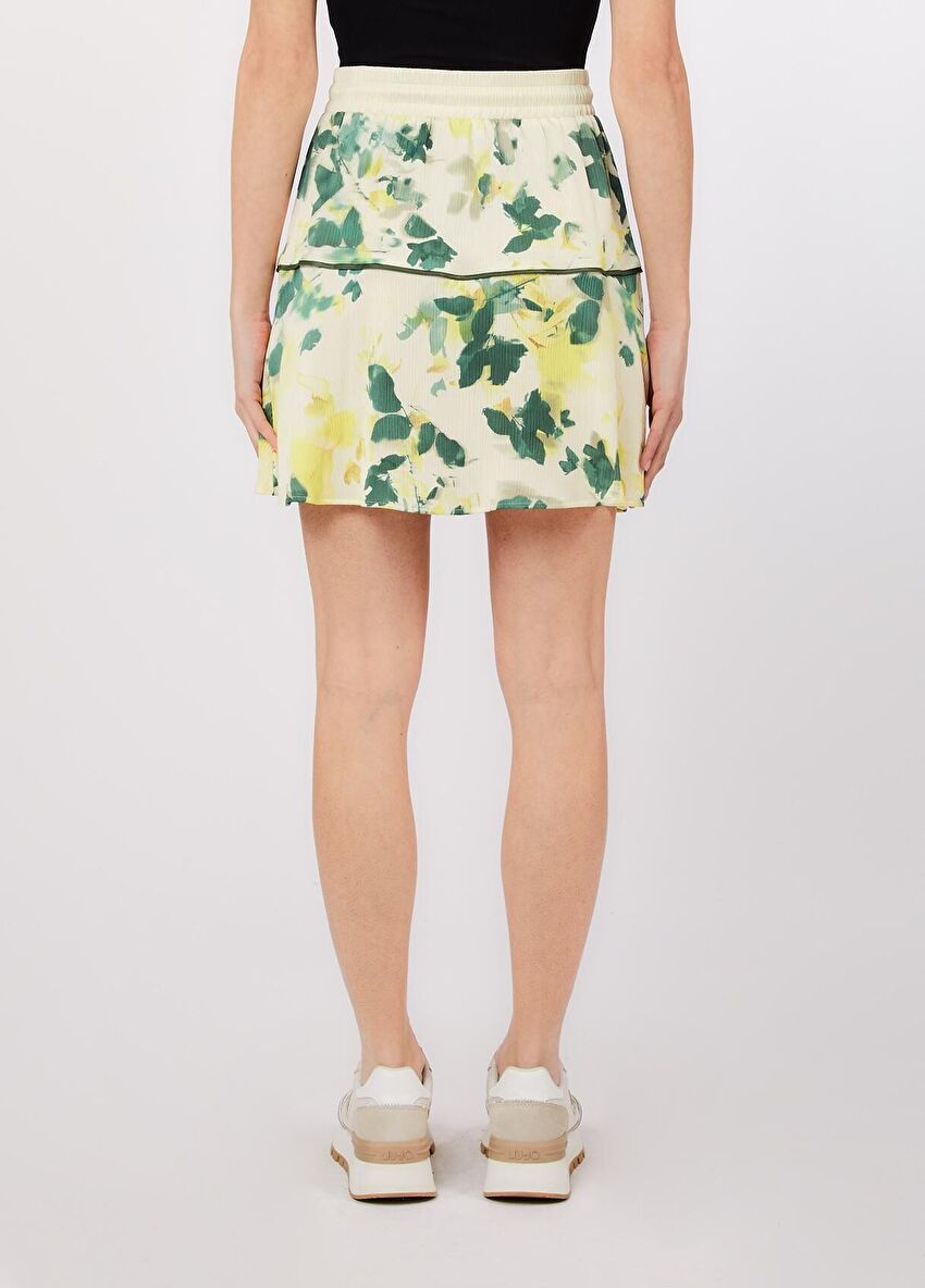 Yeşil / Beyaz Nav Mini Etek