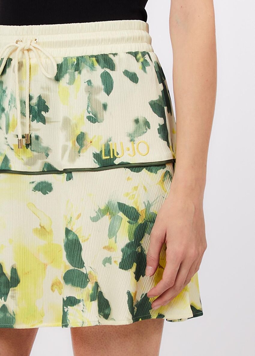 Yeşil / Beyaz Nav Mini Etek