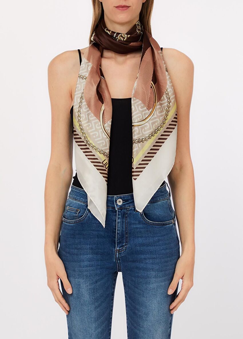 Bej Kurdele Detaylı Fular