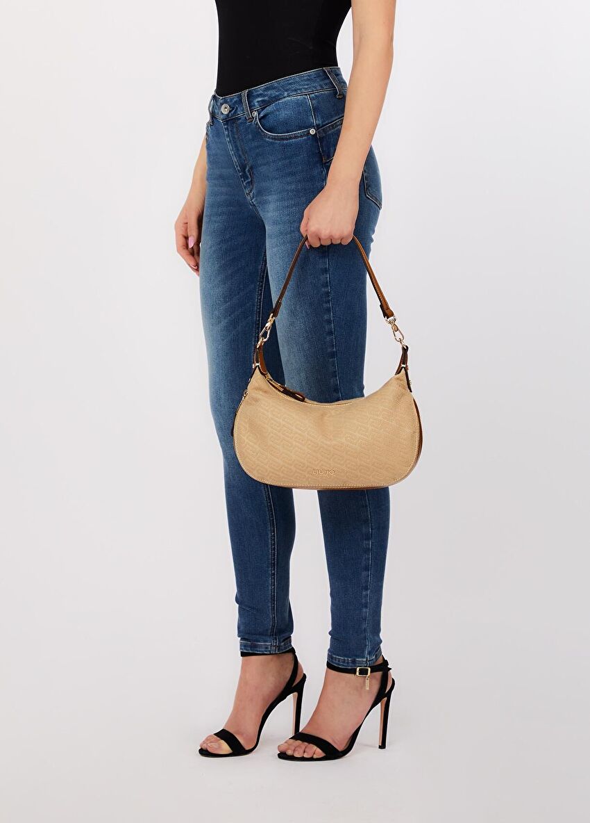 Bej Orta Boy Hobo Çanta