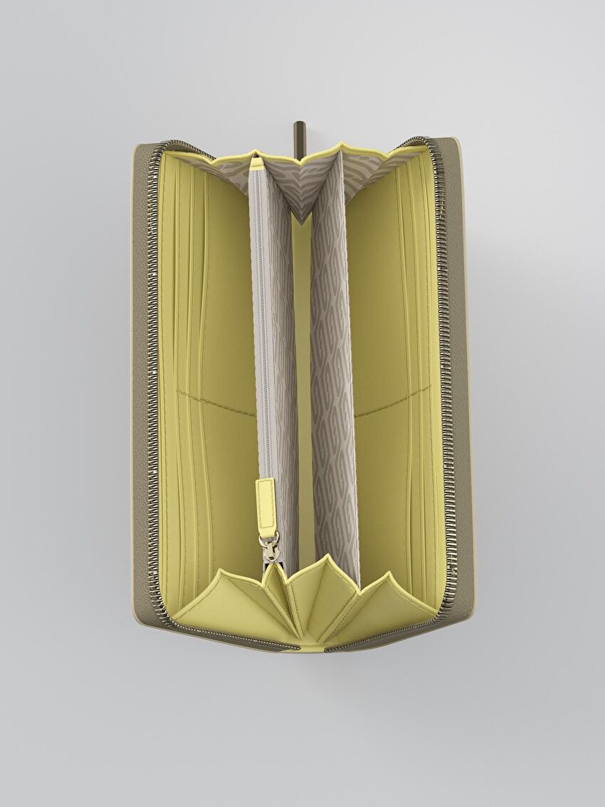 Kahverengi Büyük Zip-Around Cüzdan