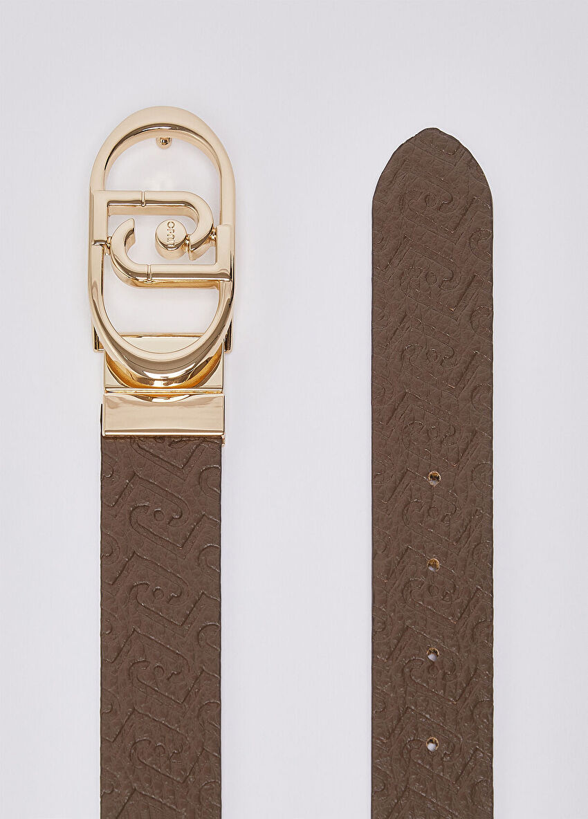 Kahverengi / Pudra Çift Taraflı 3.5 Cm Kemer