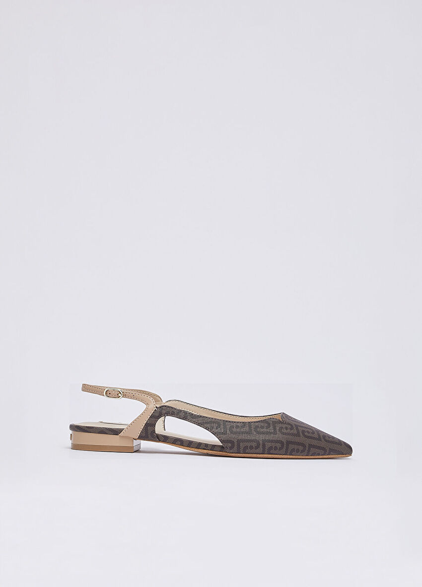 Kahverengi Monogram Saffiano Slingback