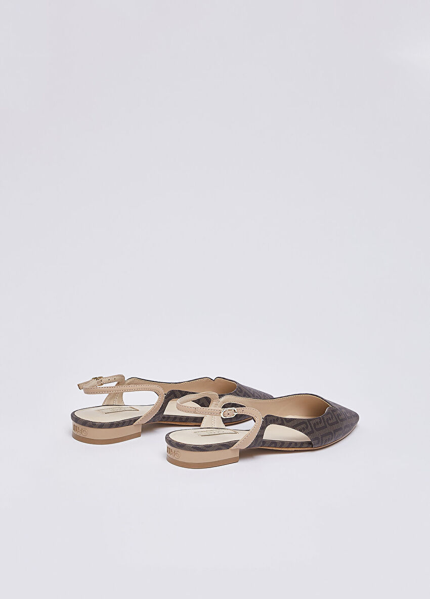 Kahverengi Monogram Saffiano Slingback