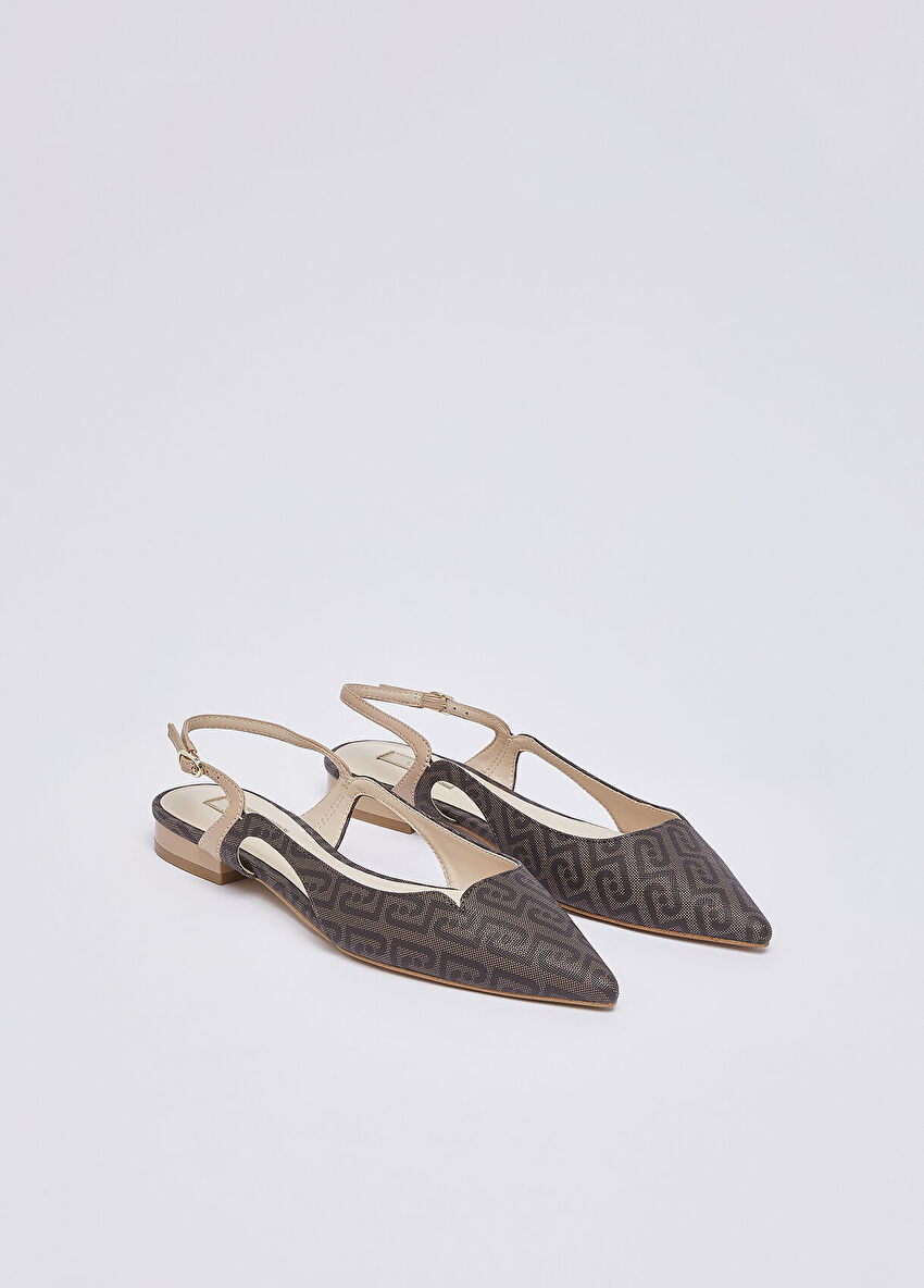 Kahverengi Monogram Saffiano Slingback