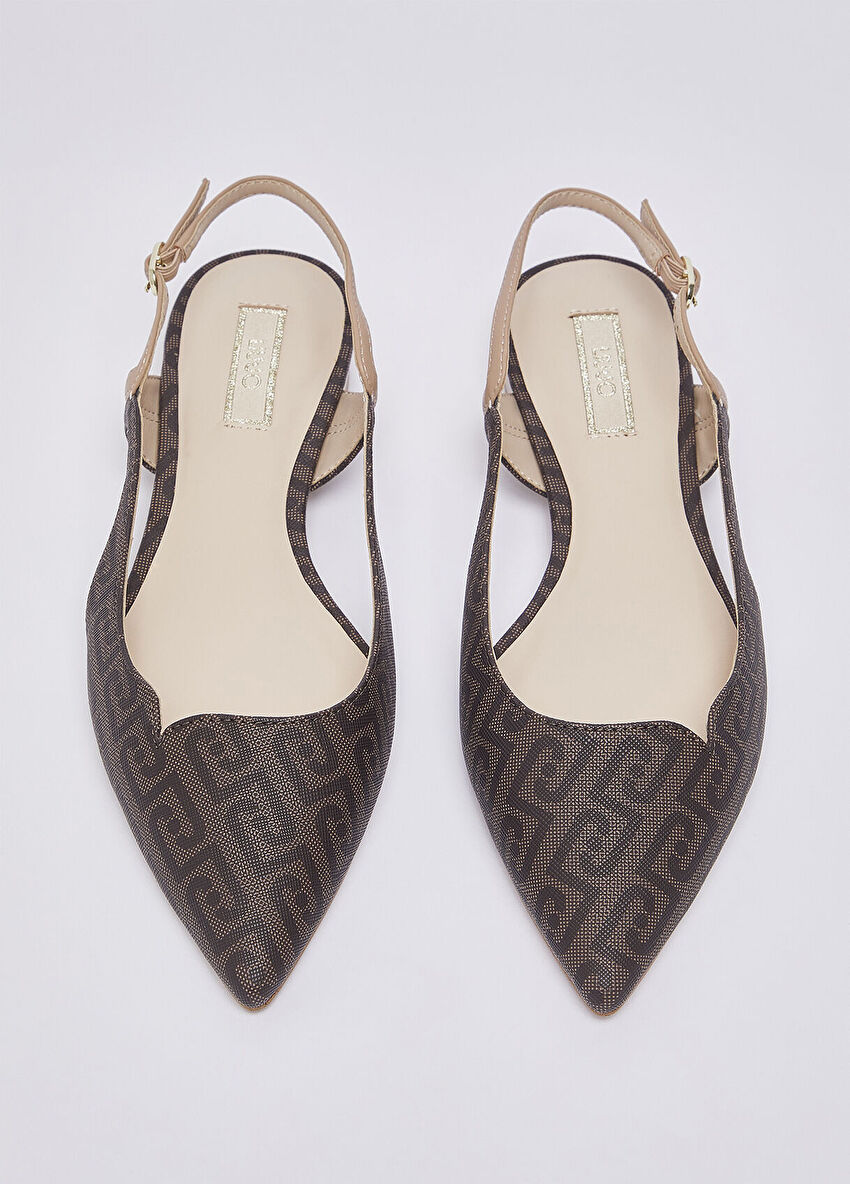 Kahverengi Monogram Saffiano Slingback