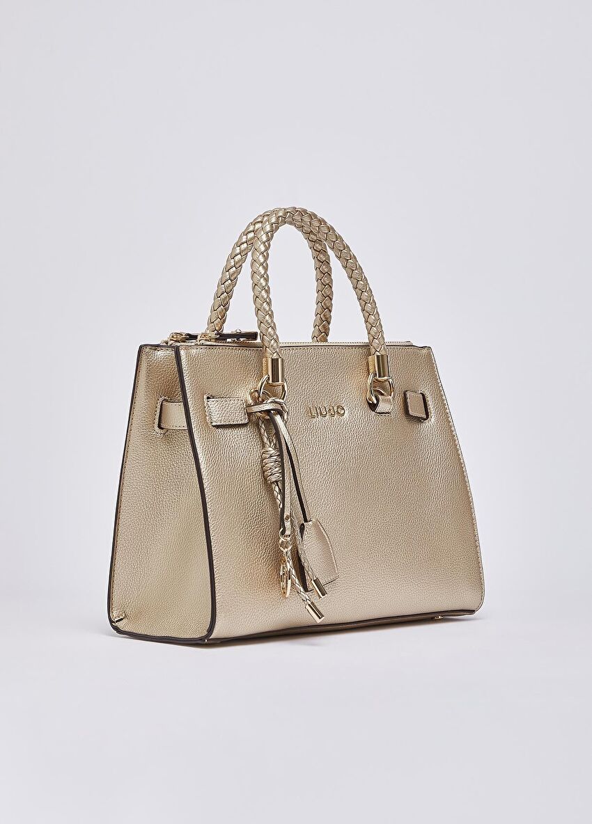 Altın Rengi Küçük Satchel Çanta
