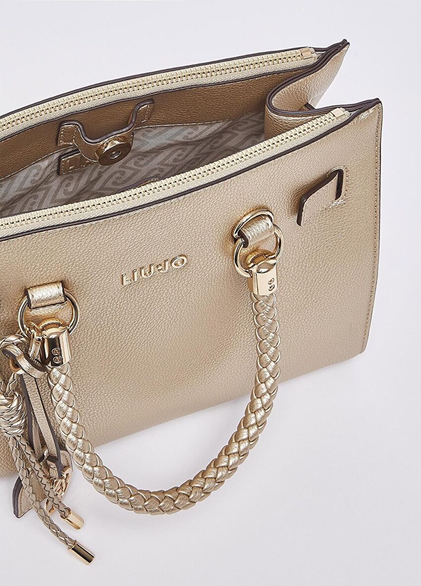 Altın Rengi Küçük Satchel Çanta