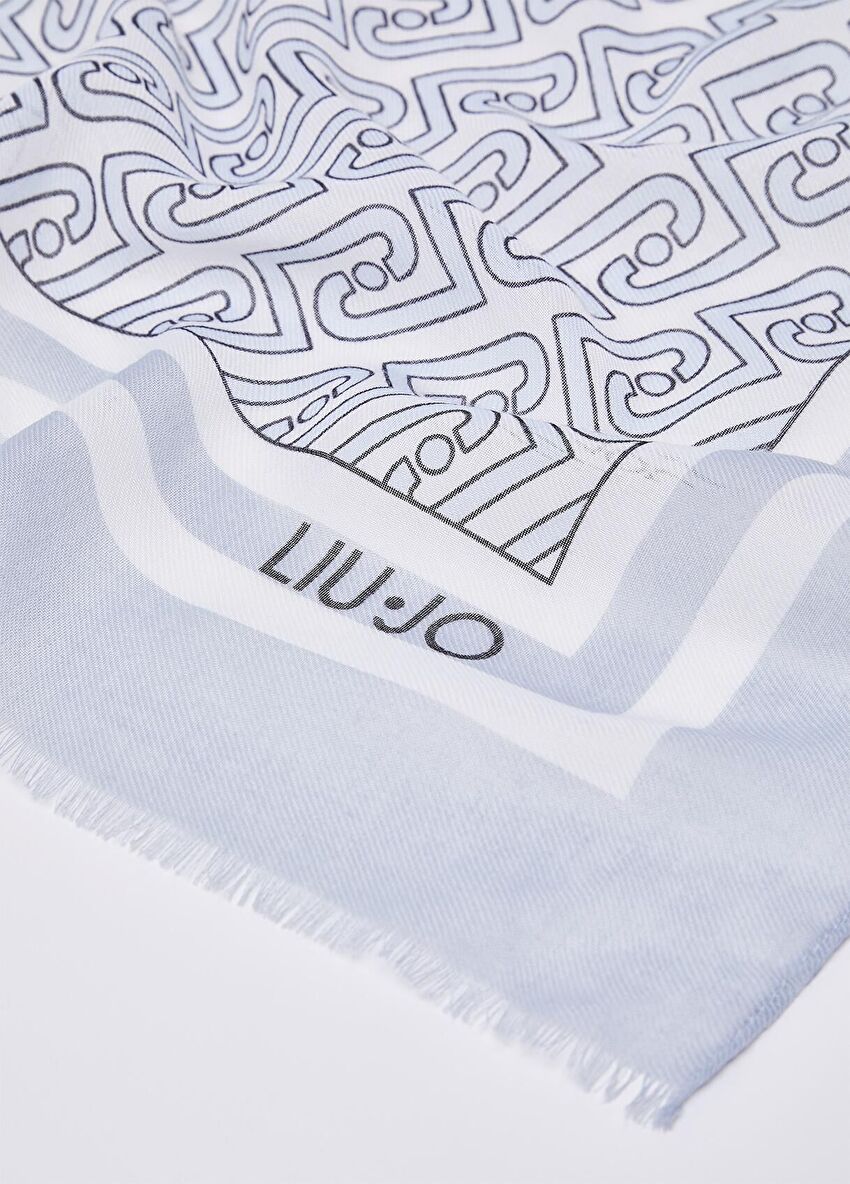 Açık Mavi Zincir Logolu Stola