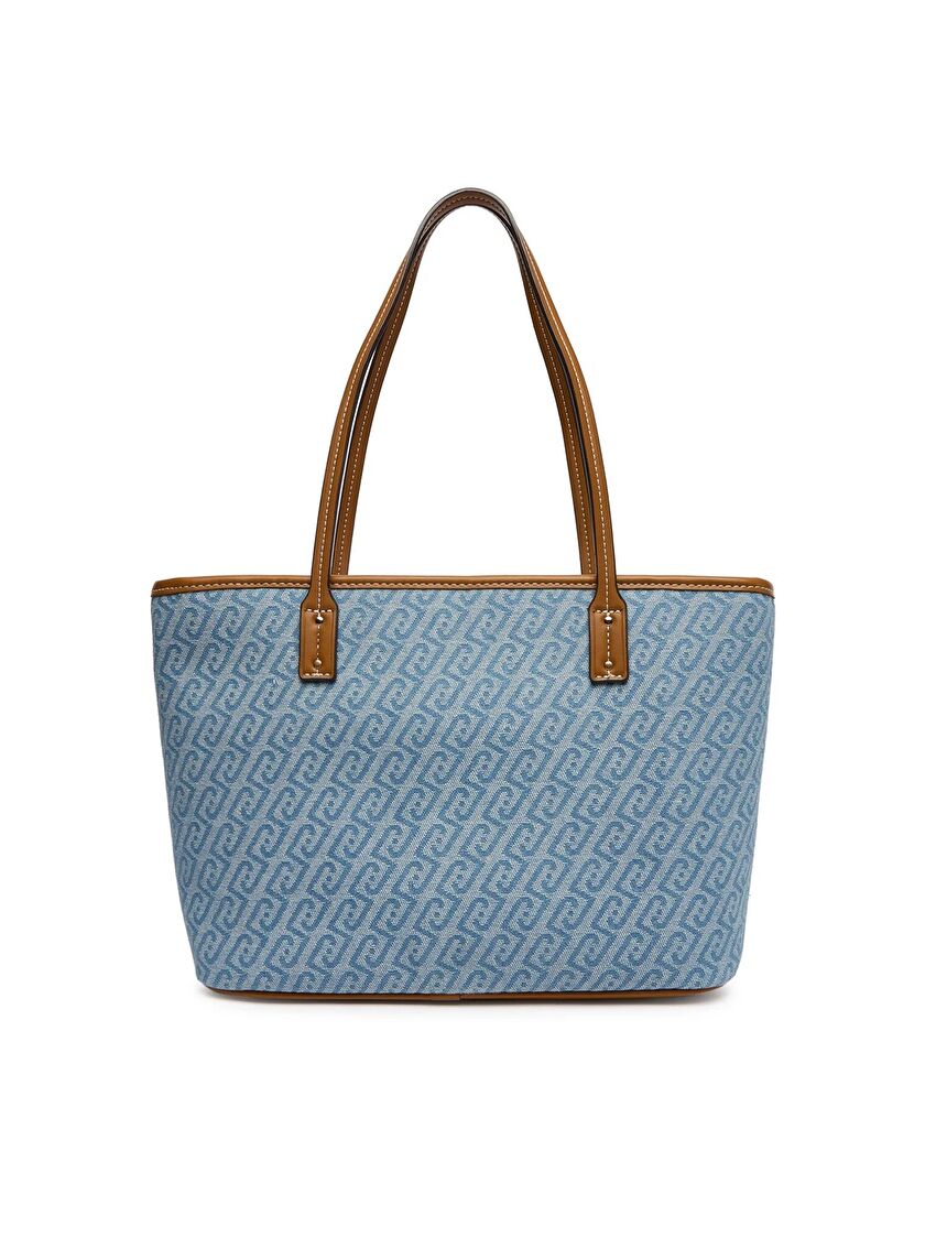 Soluk Mavi Küçük Tote Çanta