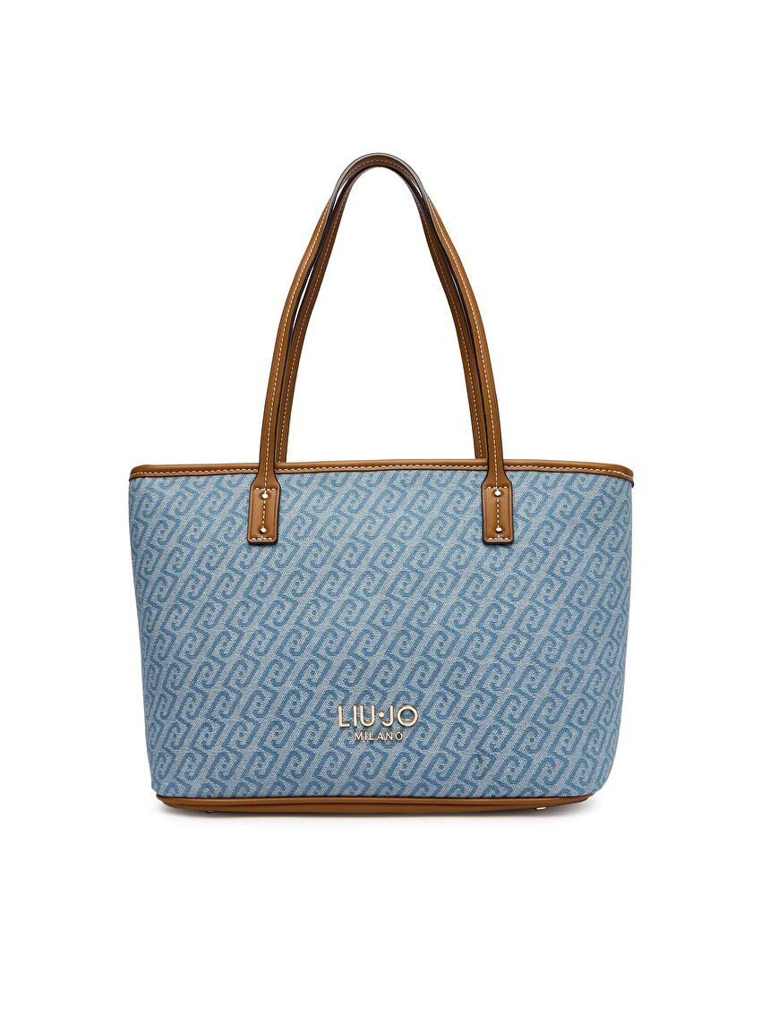 Soluk Mavi Küçük Tote Çanta