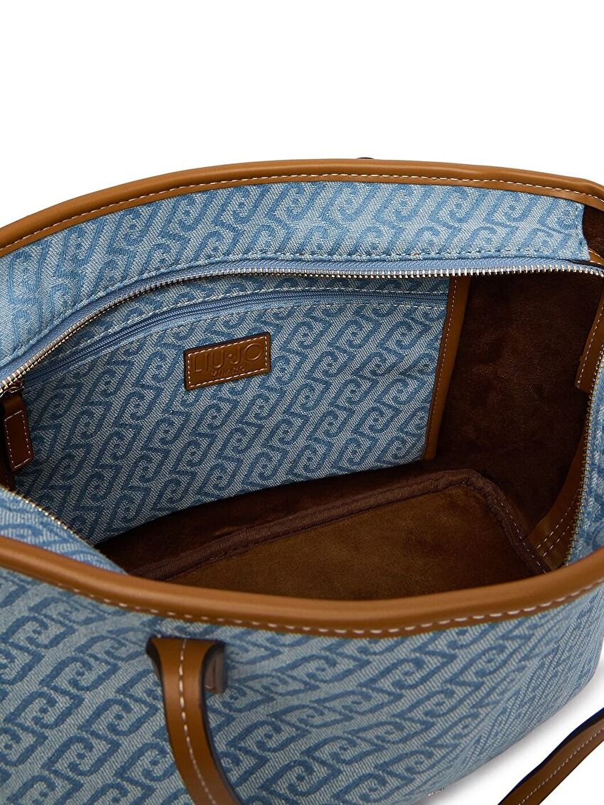 Soluk Mavi Küçük Tote Çanta