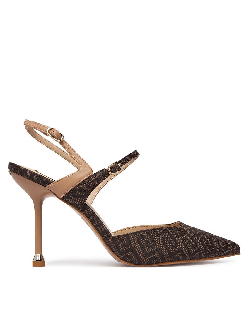 Kahverengi Monogram Saffiano Slingback